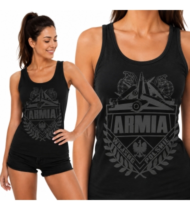 Damski tank-top- ARMIA (SZARY)